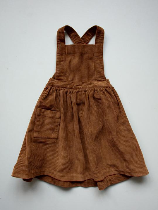 The Simple top Folk pinafore corduroy dress